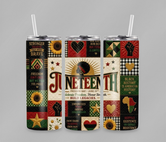 Juneteenth Quilt Tumbler