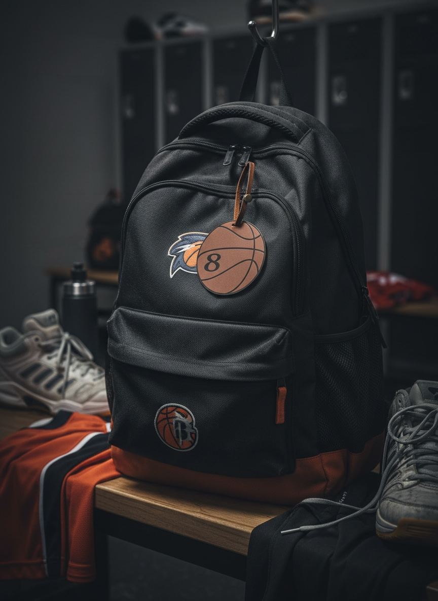 Basketball Leather Bag Charm Tag