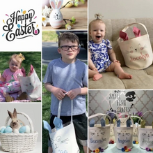 Load image into Gallery viewer, Personalized Bunny Easter Basket
