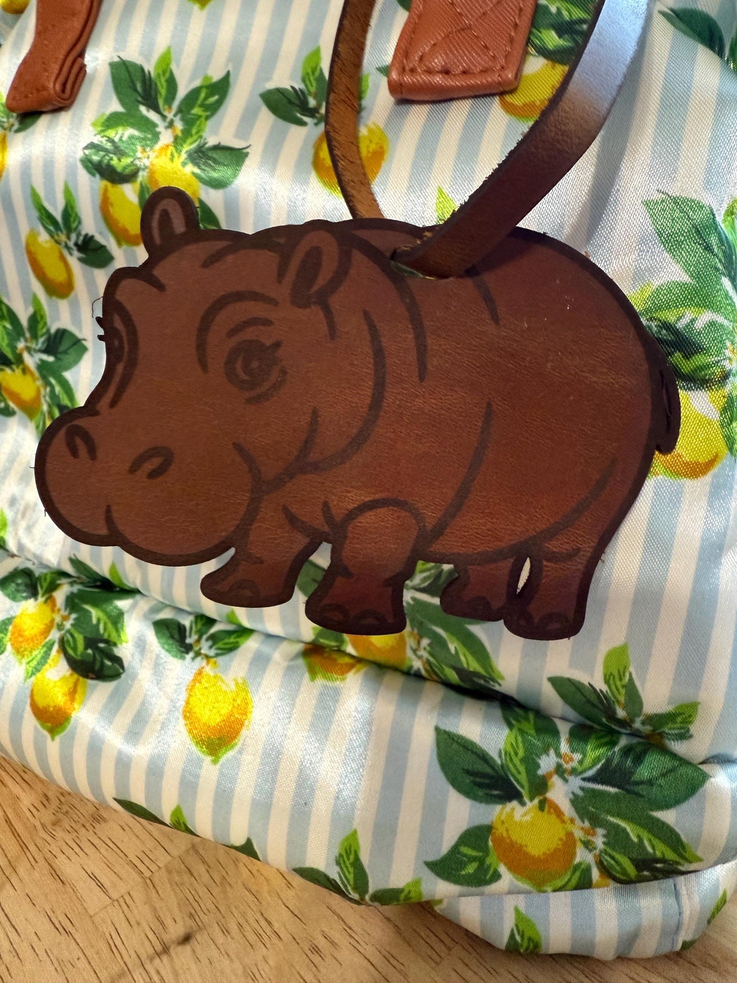 Leather Hippo Bag Charm