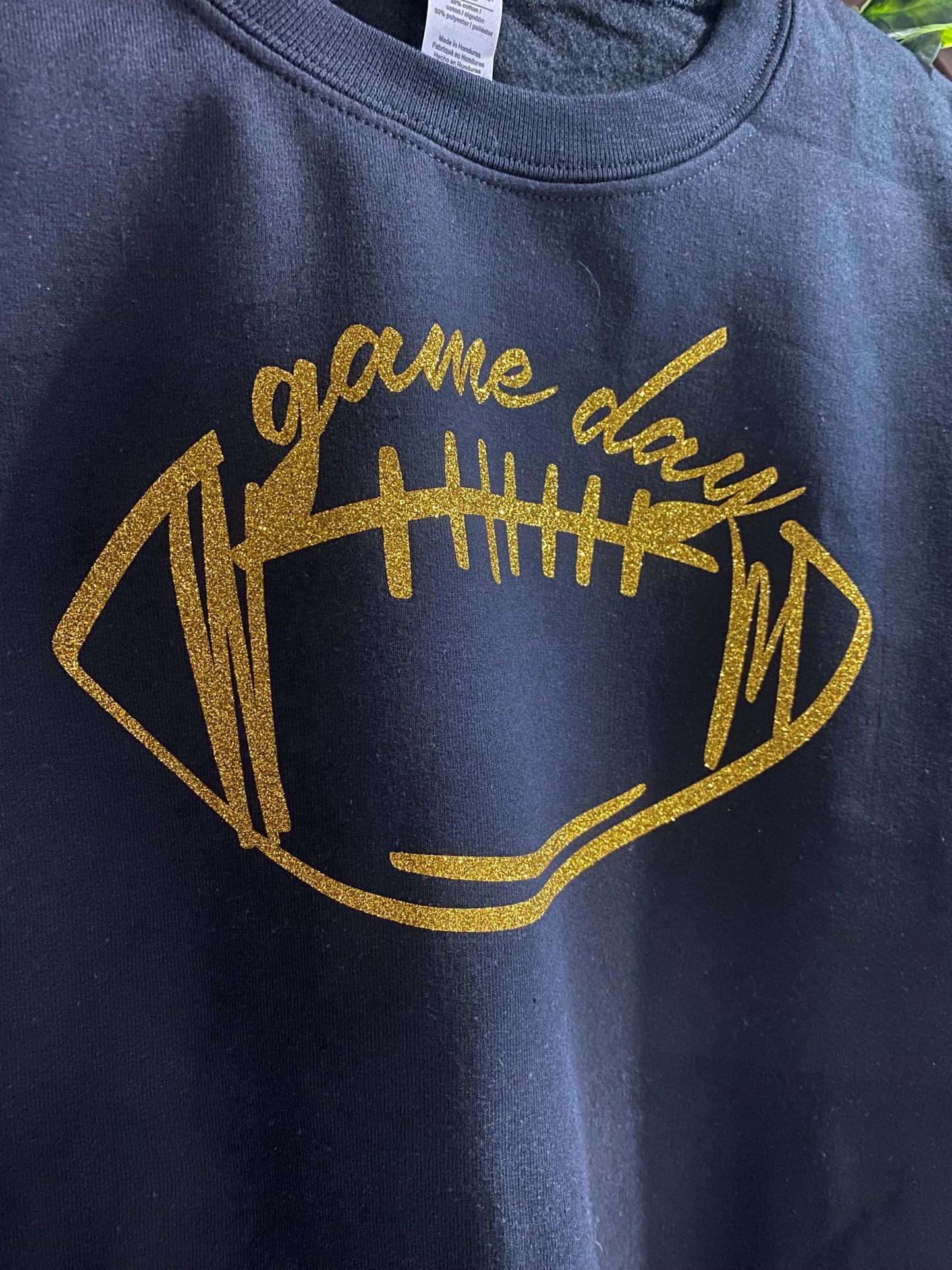 Glittery Game Day Football Sweatshirt