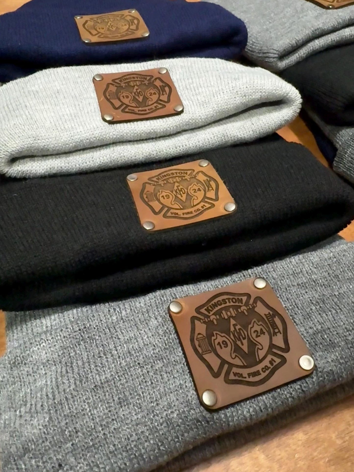 Beanie with Custom Leather Patch
