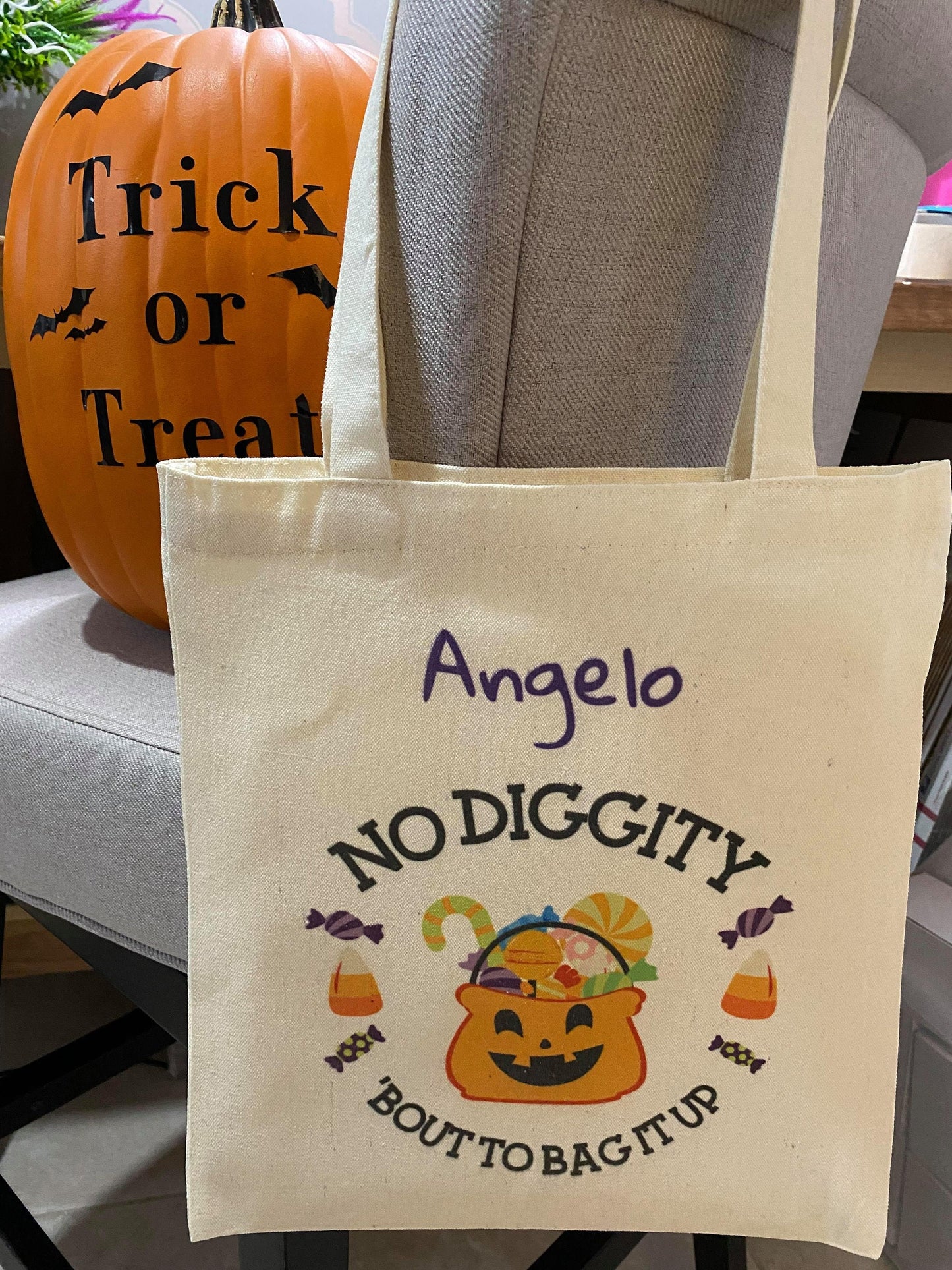 Halloween Trick-or-Treat bag, personalized reusable and cold washable
