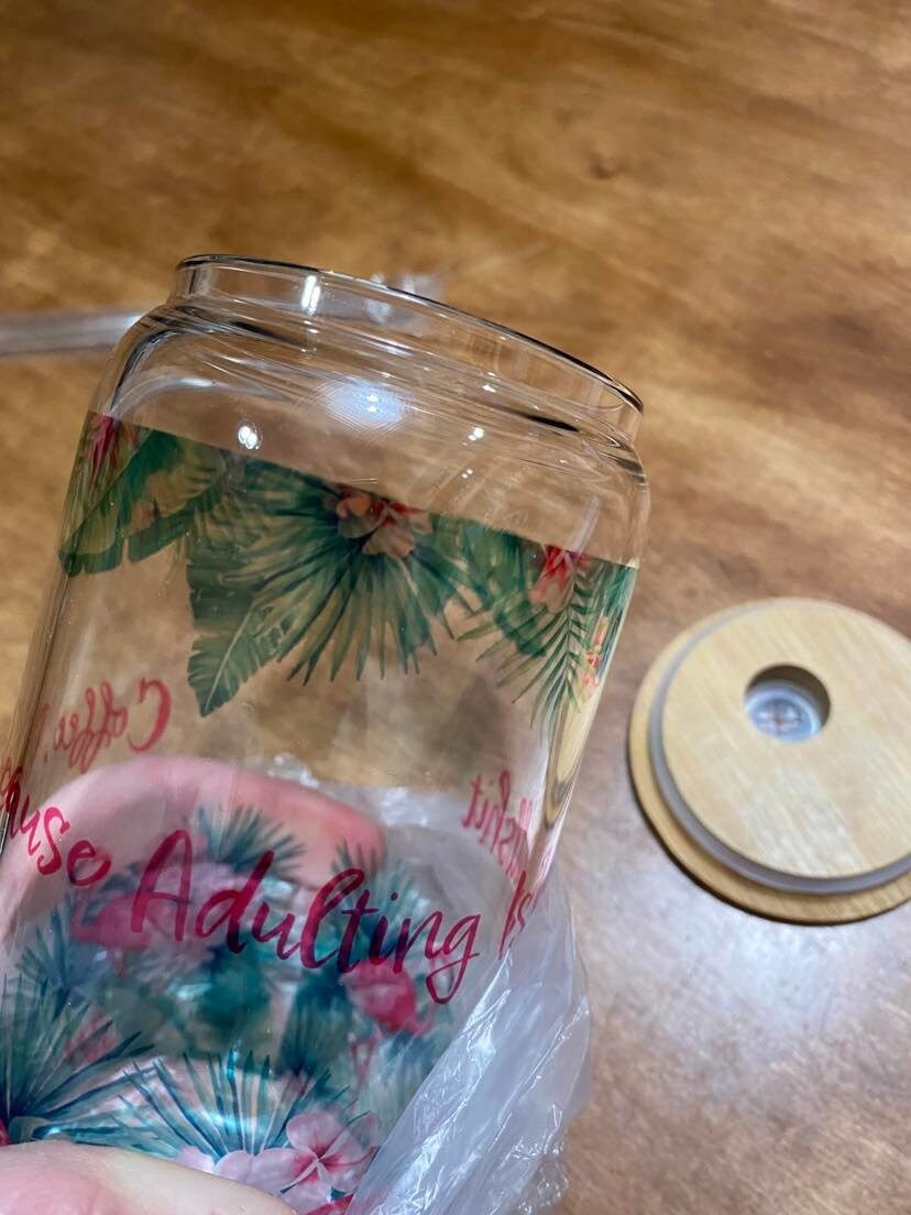 Coffee, Because Adulting Is Bullshit Coffee Glass Can