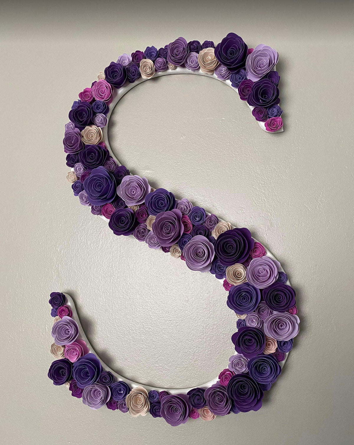 Floral and Wood Flower Letter with stand