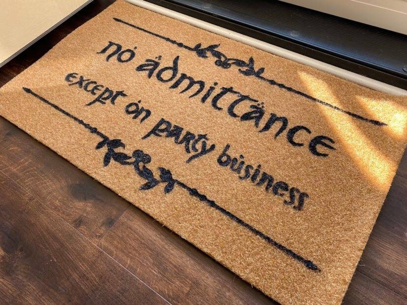 No Admittance Except On Party Business Hobbit Doormat