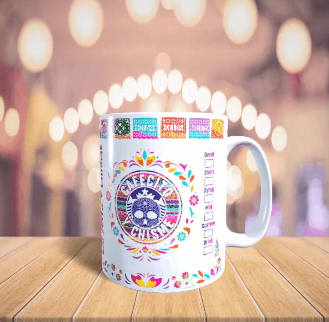 Cafecito and Chisme Papel Picada Mug