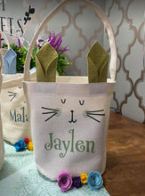 Load image into Gallery viewer, Personalized Bunny Easter Basket
