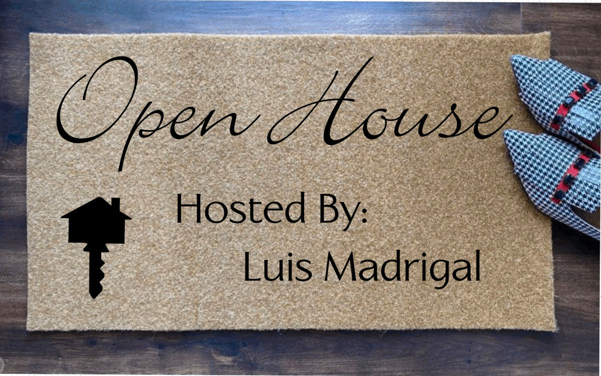 Open House Real Estate Doormat (Customizable) Real Estate Agent Gift, Real Estate Listing, For Sale Doormat, Real Estate Broker Gift
