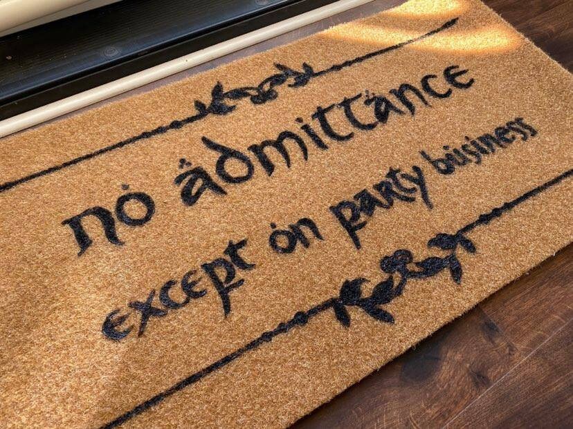 No Admittance Except On Party Business Hobbit Doormat