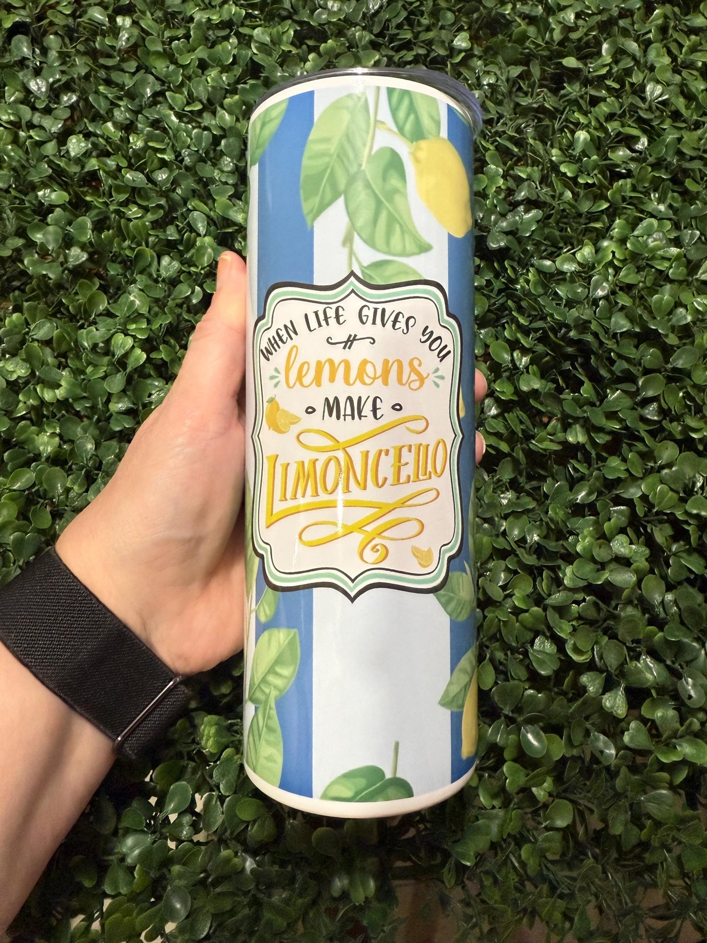 Lemoncello Striped Tumbler