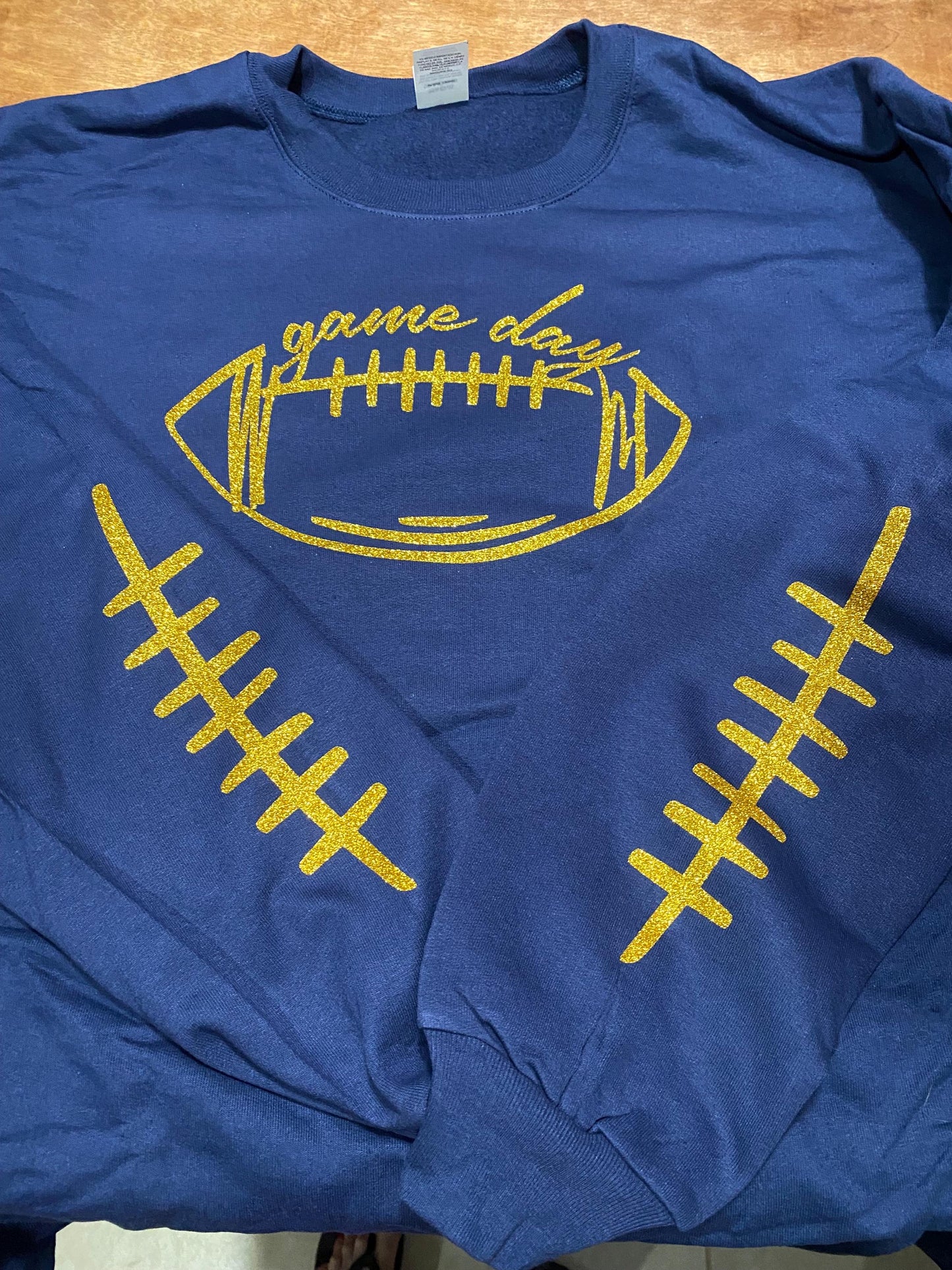 Glittery Game Day Football Sweatshirt