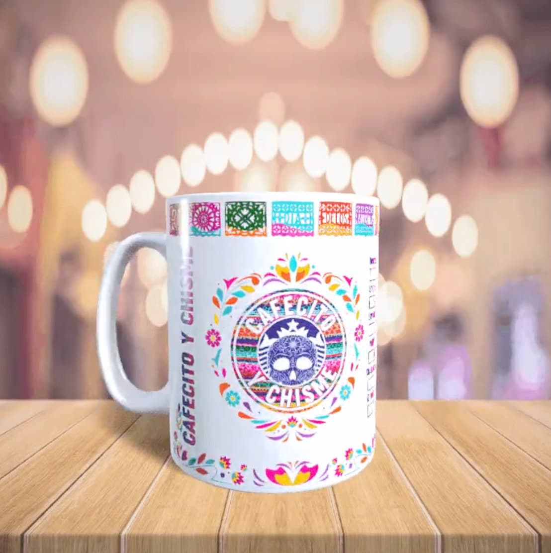 Cafecito and Chisme Papel Picada Mug
