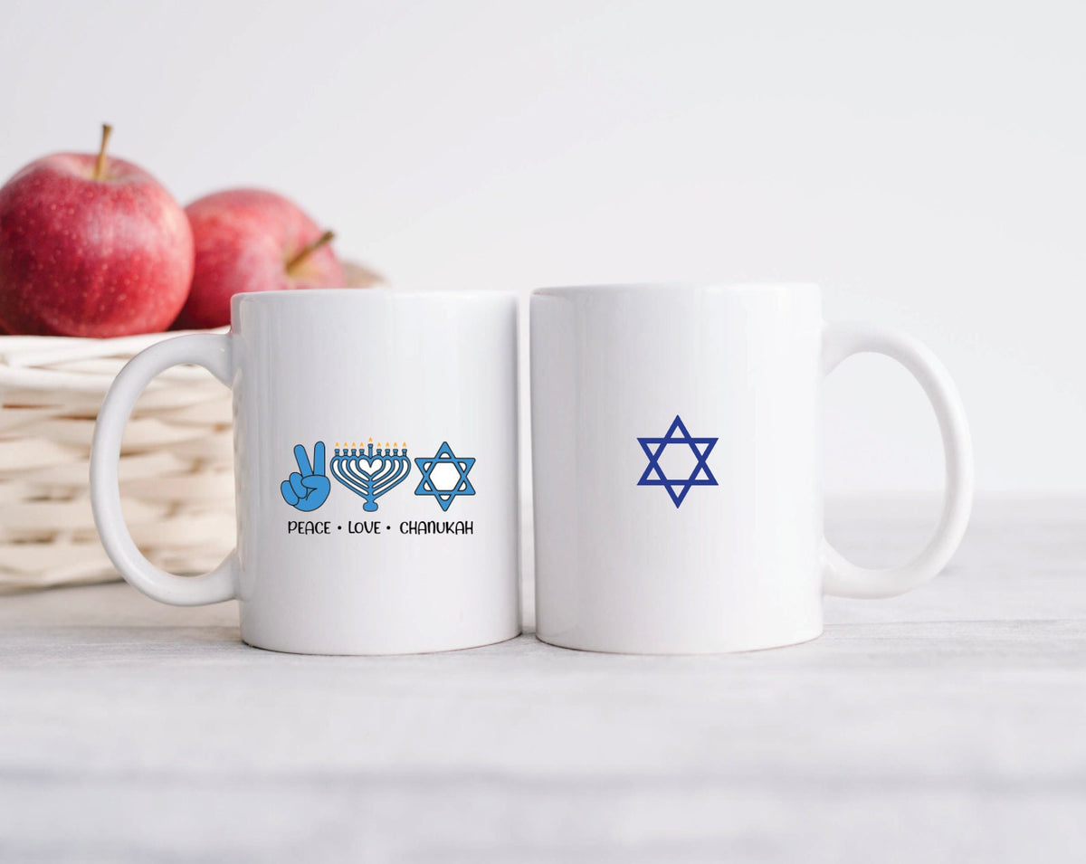 Peace Love Hanukkah Coffee Tea Mug