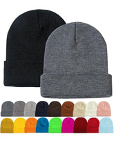 Load image into Gallery viewer, Beanie with Custom Leather Patch

