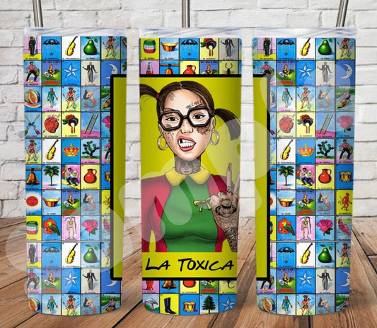 La Toxica Loteria 20 oz Steel Tumbler with Plastic Straw