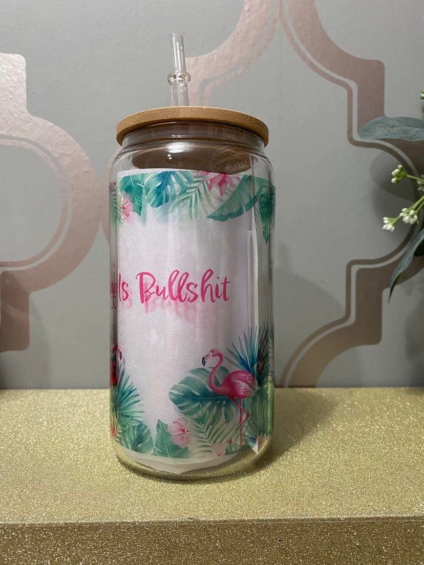 Coffee, Because Adulting Is Bullshit Coffee Glass Can